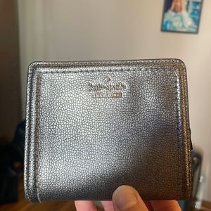 Kate Spade metallic gray wallet